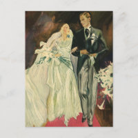 Novios recién casados de boda Art Déco vintage
