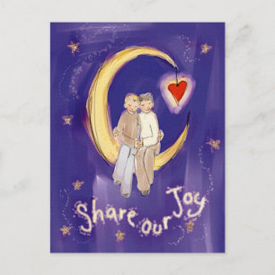 Postal Novios Share Our Joy en la Luna