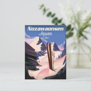 Postal Nozawaonsen Japón para esquiar