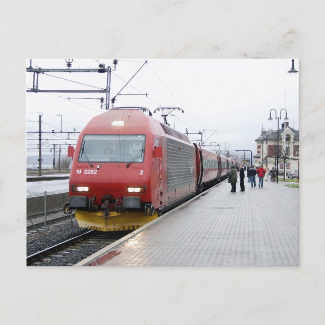 Postal NSB Locomotora eléctrica EL 18 en Lillehammer (Anverso)