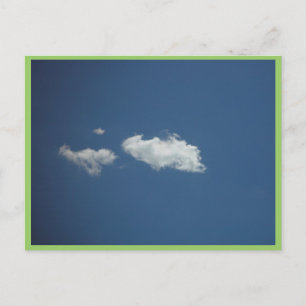 Postal Nube Blanca Fluffy En El Cielo Azul Profundo En La