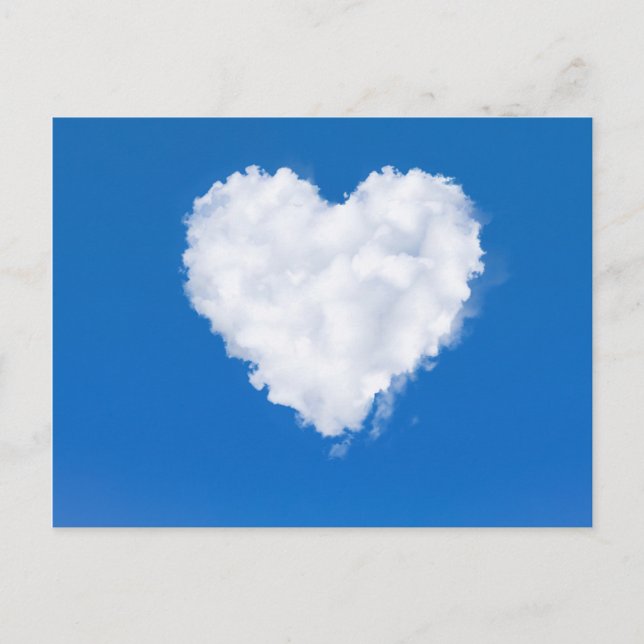 Postal Nube con forma de corazón en cielo azul (Anverso)