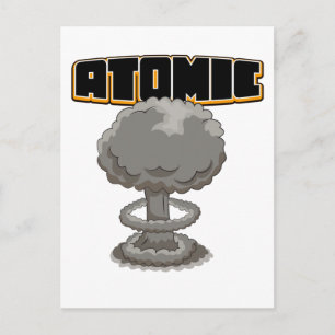 Postal Nube de hongo atómico de dibujos animados linda