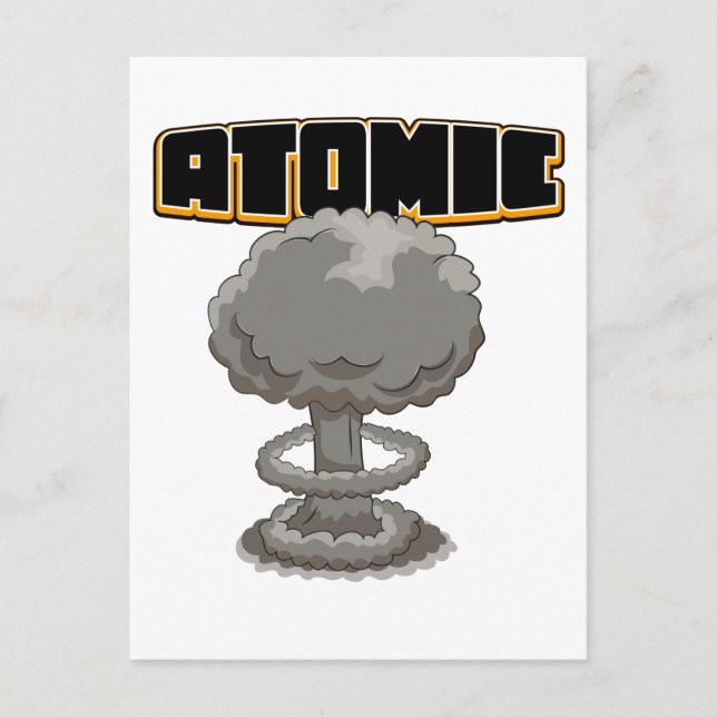 Postal Nube de hongo atómico de dibujos animados linda (Anverso)