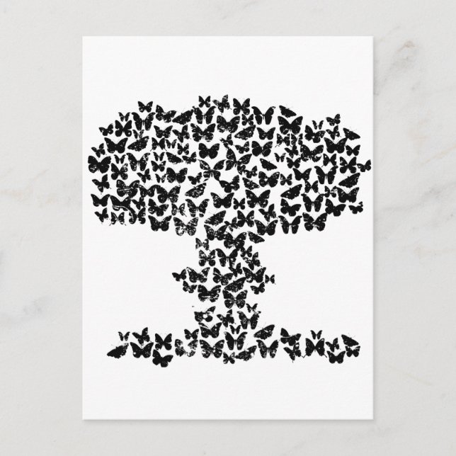 Postal Nube de hongos de mariposas (Anverso)