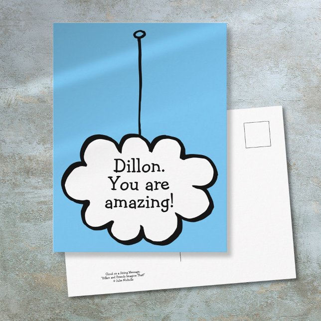 Postal Nube de mensajes personalizados en una cadena (Personalized Message Cloud on a String Postcard)