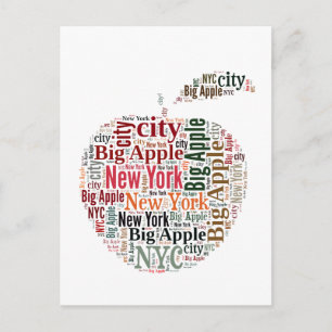 Postal Nube de palabras de Nueva York
