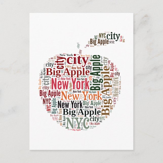 Postal Nube de palabras de Nueva York (Anverso)