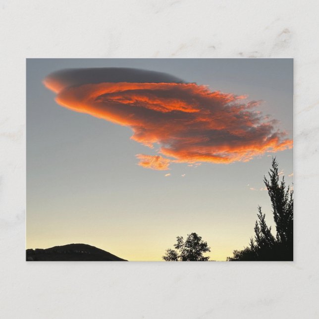 Postal Nube de puesta de sol en Reno Nevada (Anverso)