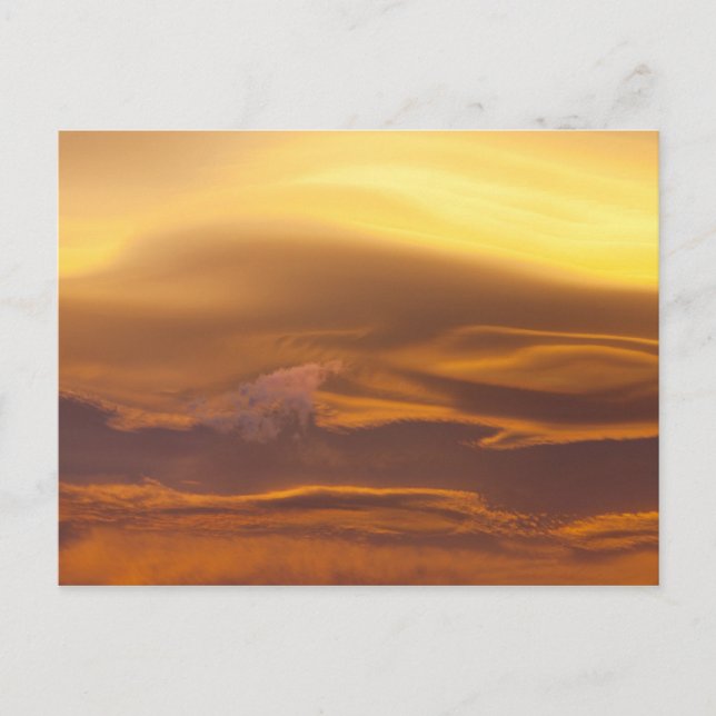 Postal Nube lenticular al atardecer (Anverso)