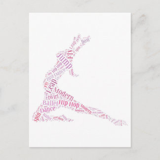 Postal Nube rosa de Word de baile