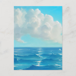 Postal Nube sobre el agua: paisaje marino de estilo pictó