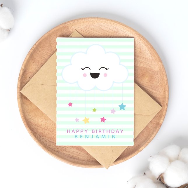 Postal Nube Sonriente Adorable - Cumpleaños Infantil con  (Subido por el creador)