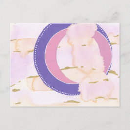 Postal Nubes acuarelas en rosa y oro, arte de lilac halo