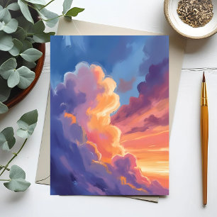 Postal Nubes al Atardecer   Pintura del Cielo al Agua Col