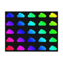 Nubes arcoiris coloridas Multicolor Kawaii Clipart