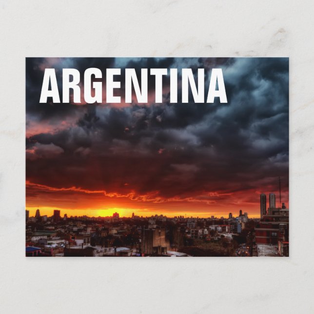 Postal Nubes, Atardecer Y Rojo (Anverso)