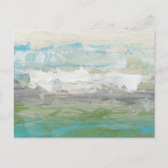 Postal Nubes blancas con vistas a un hermoso paisaje (Anverso)