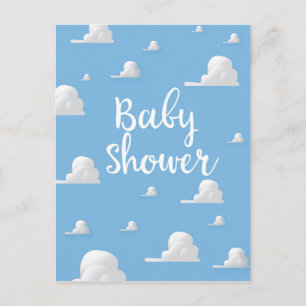 Postal Nubes blancas esponjosas para baby shower