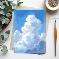 Nubes Blancas Hermoso Cielo Azul Acuarela