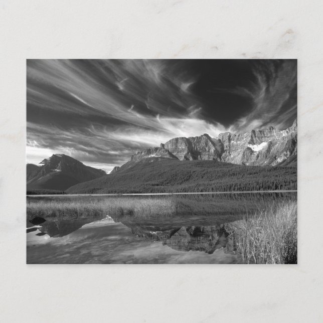 Postal Nubes cirrus sobre el lago Waterfowl, Banff (Anverso)