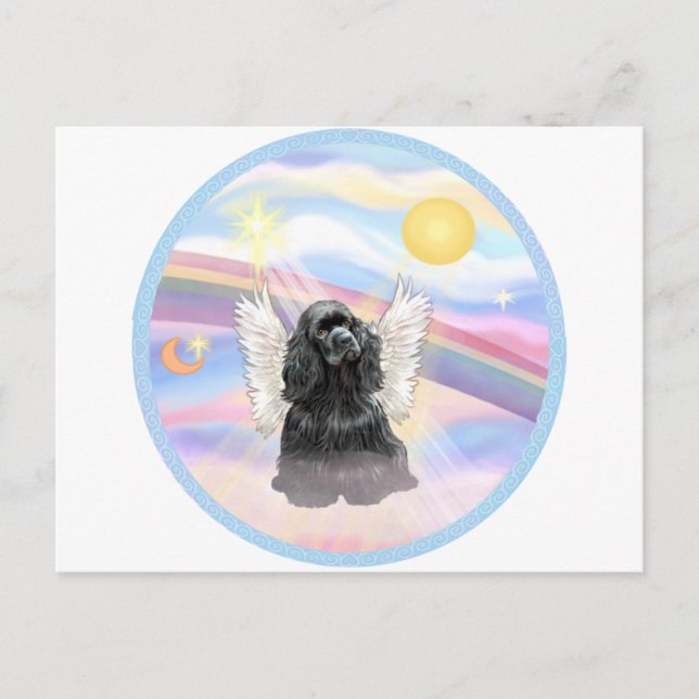 Postal Nubes - Cocker Spaniel negro (Anverso)