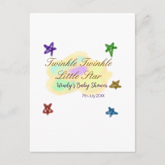 Postal Nubes de arcoíris brillan Brillante estrellita beb (Anverso)