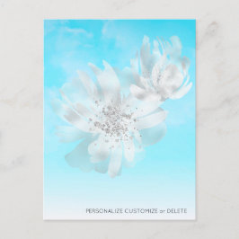 Postal *Nubes de Ombre Azul Cielo Flores Brillantes*