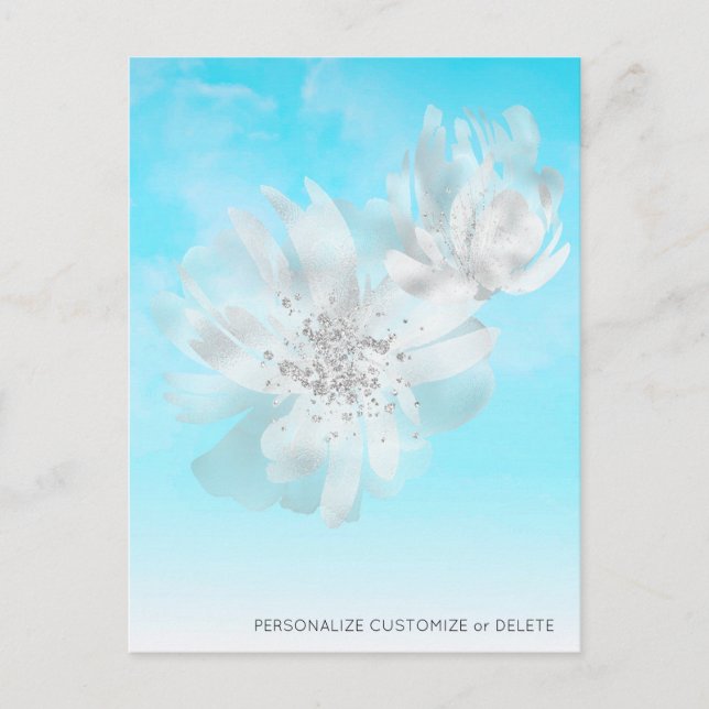 Postal *Nubes de Ombre Azul Cielo Flores Brillantes* (Anverso)