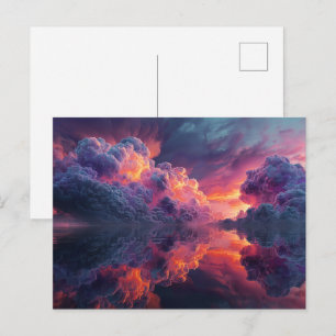 Postal Nubes de puesta de sol surrealistas brillantes ref