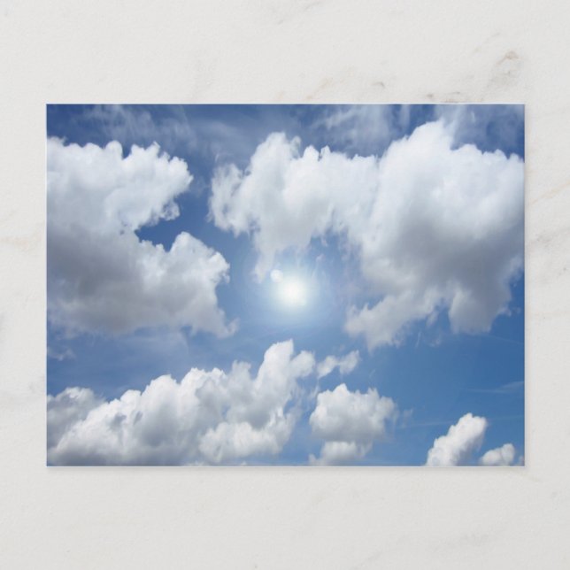 Postal Nubes del cielo azul + tus ideas (Anverso)