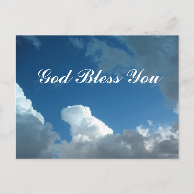 Postal nubes Dios te bendiga (Anverso)