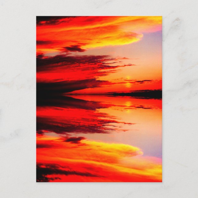 Postal Nubes en el arte de la puesta de sol (Anverso)