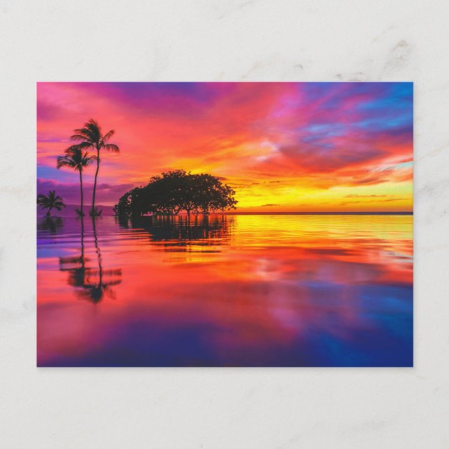 Postal Nubes majestuosas y reflexión (Anverso)