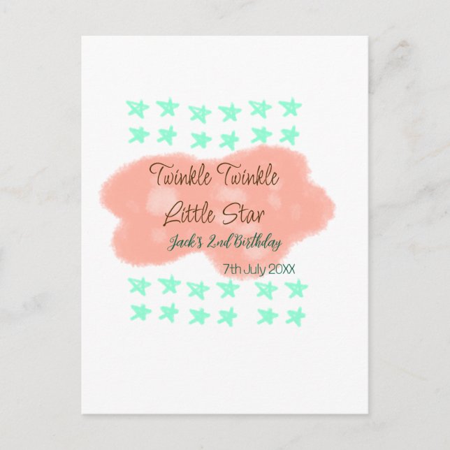 Postal Nubes naranjas parpadean parpadean pequeñas estrel (Anverso)