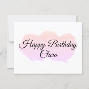 Postal Nubes naranjas rosas pastel feliz cumpleaños moder