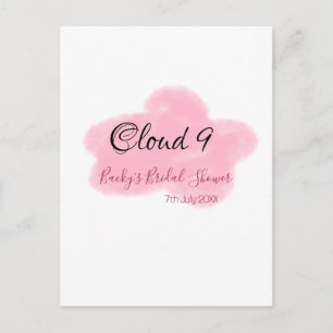 Postal Nubes nueve rosa pastel despedida de soltera nombr