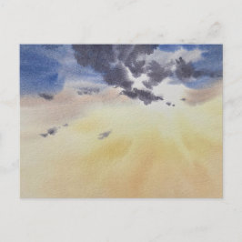 Postal Nubes pintando en acuarela 