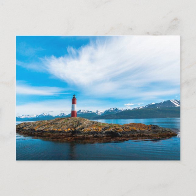 Postal Nubes sobre el faro cerca de Ushuaia, Argentina (Anverso)