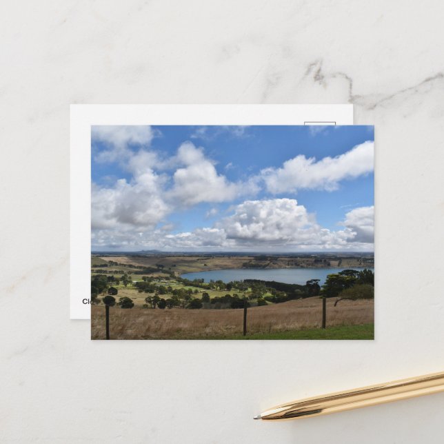 Postal Nubes sobre el lago Gnotuk Camperdown Postcard (Anverso/Reverso In Situ)
