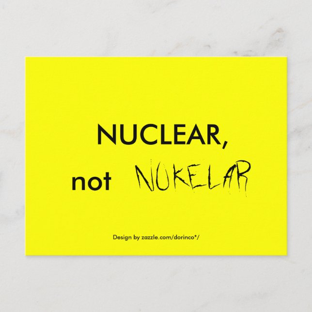 Postal NUCLEAR, no NUCLEAR (Anverso)