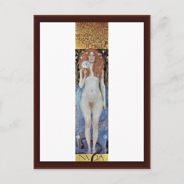 Postal Nuda Veritas De Klimt Gustav (Anverso)