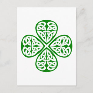 Postal nudo celático de shamrock verde