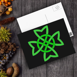 Postal Nudo celta irlandés verde