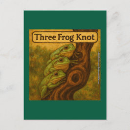 Postal Nudo de tres ranas: arte caprichoso de juego de pa