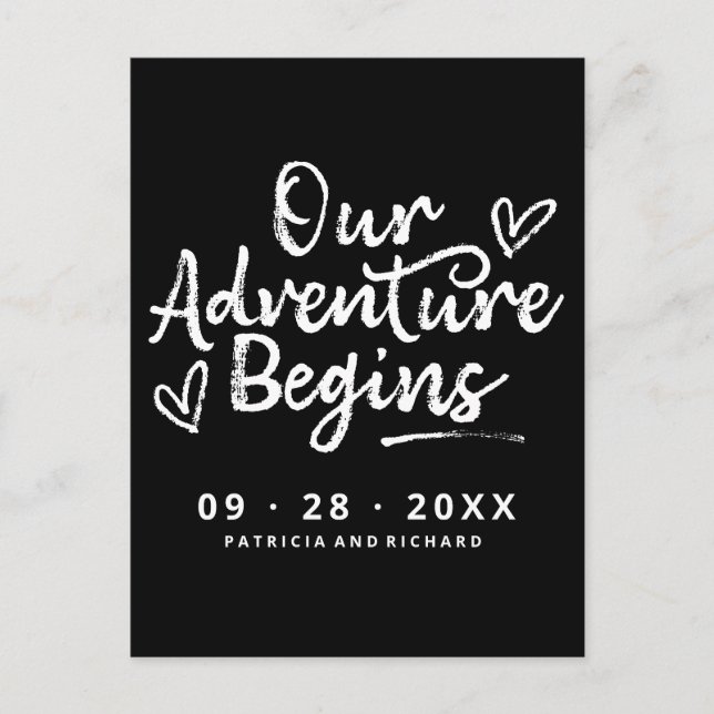 Postal Nuestra aventura comienza guardar la fecha sin fot (Anverso)