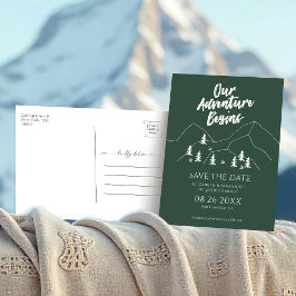 Postal Nuestra aventura comienza la boda forestal para sa