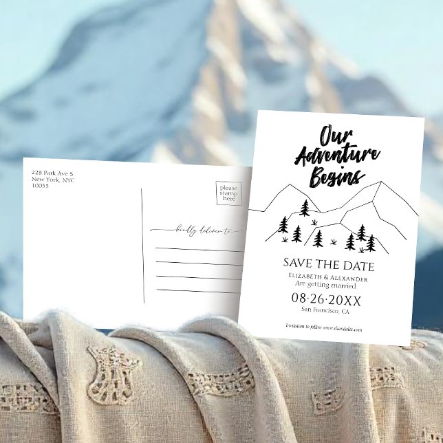 Postal Nuestra aventura comienza la boda forestal para sa (Subido por el creador)