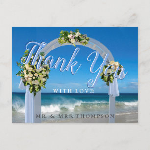 Postal Nuestra Boda en la Playa Agradecimiento