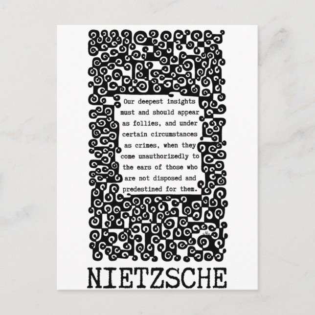Postal Nuestra cita INSIGHTS más profunda de Nietzsche (Anverso)